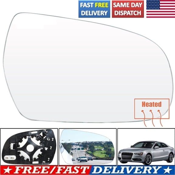 Right Passenger Side Door Mirror Glass Heated for Audi A3 A4 A5 Quattro 2010-17