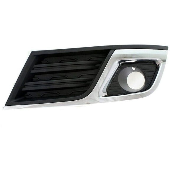 Right Passenger Side Fog Light Bezel - Black with Chrome - Compatible with 2013 - 2017 Chevy Traverse LT 2014 2015 2016