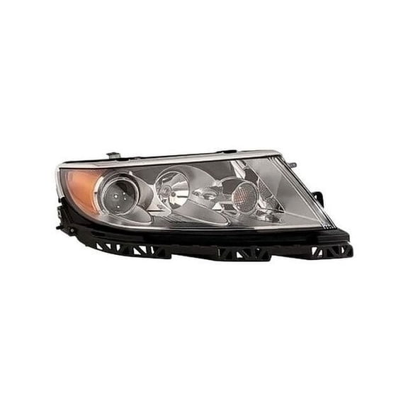 Right Passenger Side Halogen Headlight Assembly - Chrome Bezel - Compatible with 2010 - 2012 Lincoln MKZ without Sport Package 2011