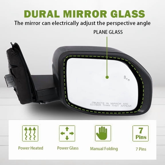 Right Passenger Side Hand View Mirrors for Ford Bronco Sport 2021 2022 2023-24