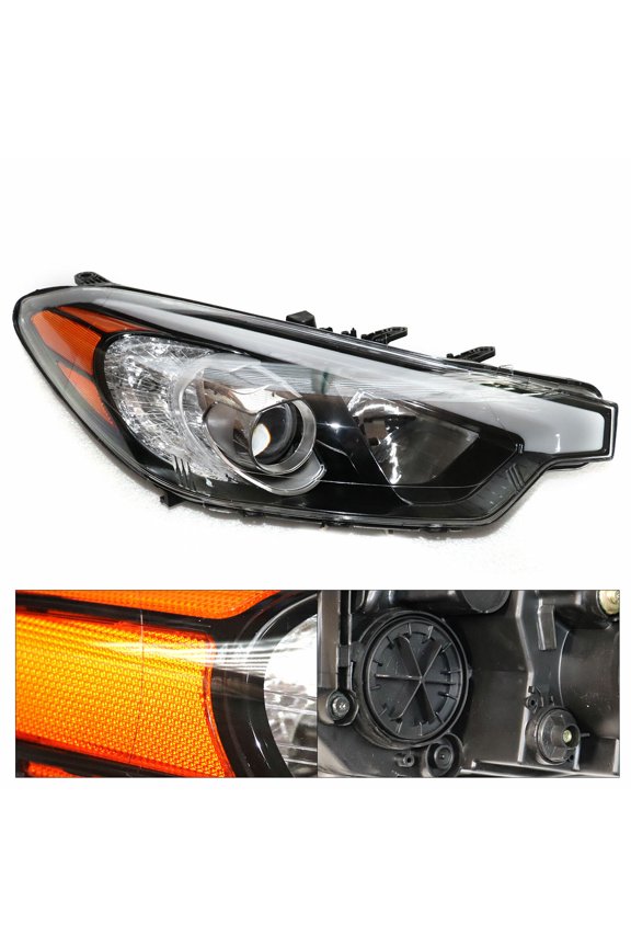 Right Passenger Side Headlamp for 2014-2016 Kia Forte, Forte Koup, Forte 5, Halogen Headlight