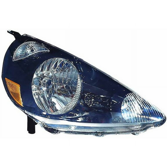Right Passenger Side Headlight Assembly - Compatible with 2007 - 2008 Honda Fit (Night Hawk Black, Code B92P)