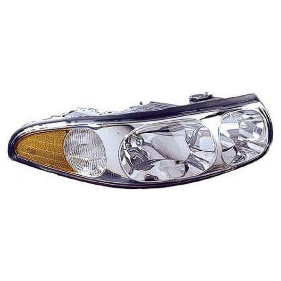 Right Passenger Side Headlight Assembly - Custom - with Marker Light - Smooth High Beam Surface - Compatible with 2000, 2005 Buick LeSabre