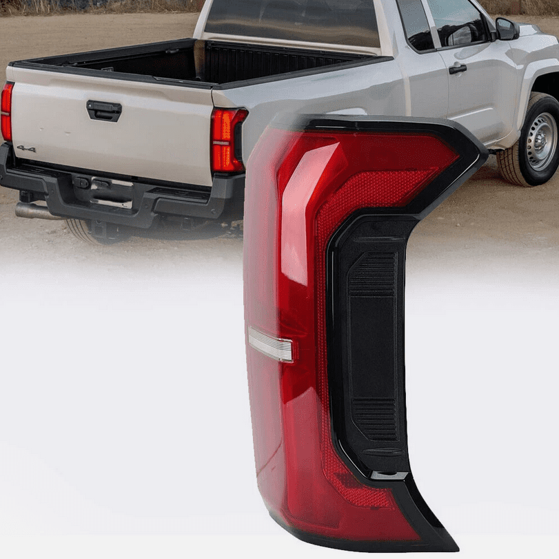 Nakkaa Right Passenger Side LED Tail Light For 2024-2025 Toyota Tacoma – Black Housing, Red Lens