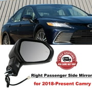 Right Passenger Side Mirror for 2018-2023 Toyota Camry Power Heated Lamp BSM Door Mirror for 2018 2019 2020 2021 2022 2023 Toyota Camry Sedan Accessory, Black