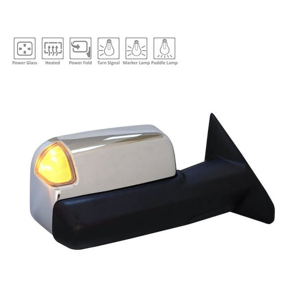Right Passenger Side Mirror - Compatible with 2019 - 2022 Ram 2500 2020 2021