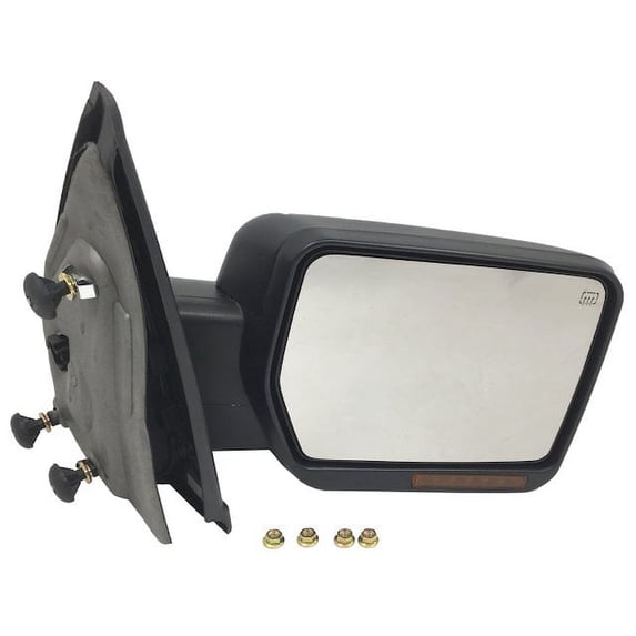 Right Passenger Side Mirror (Power Mirror, Heated, Turn Signal, Puddle Light, Black Textured) - Compatible with 2009 - 2011 Ford F-150 2010