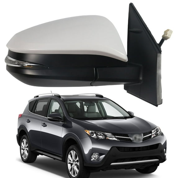 Right Passenger Side Mirror for 2013-2015 Toyota RAV4 Power Heated Turn Lamp Door Mirror for 2013 2014 2015 Toyota RAV4 Accessory, White