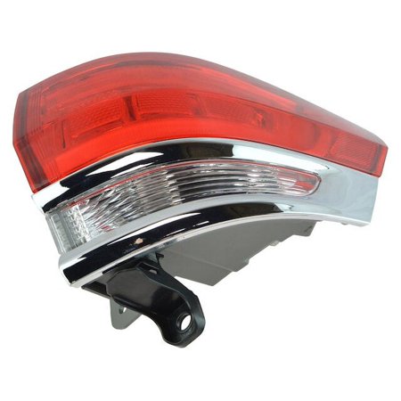 Right Passenger Side Outer Tail Light Assembly - with Chrome Trim - Quarter Panel Mounted - Compatible with 2014 - 2019 Jeep Grand Cherokee 2015 2016 2017 2018