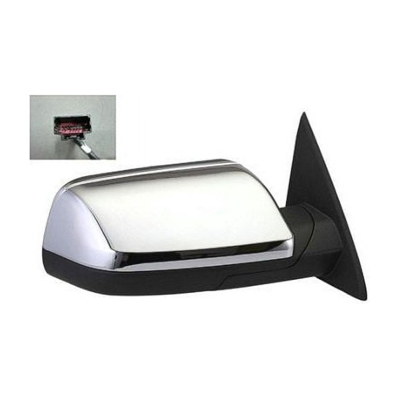 Right Passenger Side Power Mirror - Chrome - with Heated Glass, Memory, and Puddle Light - Compatible with 2009 - 2012 Ford Flex 2010 2011