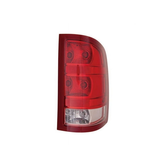 Right Passenger Side Tail Light Assembly - 2nd Design - with Small 921 Back Up Bulb - (without Dark Red Trim) - Compatible with 2010 - 2013 GMC Sierra 1500 (excluding Base Model and Dually Models)