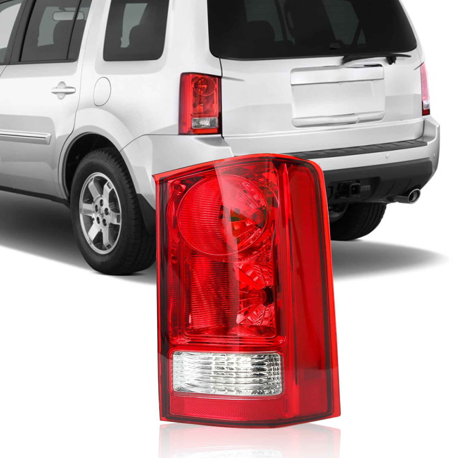Right Passenger Side Tail Light Compatible With 2009-2015 Honda Pilot Rear Light Housing Brake Lamps Replaces 33550SZAA01 (Right Passenger Side)