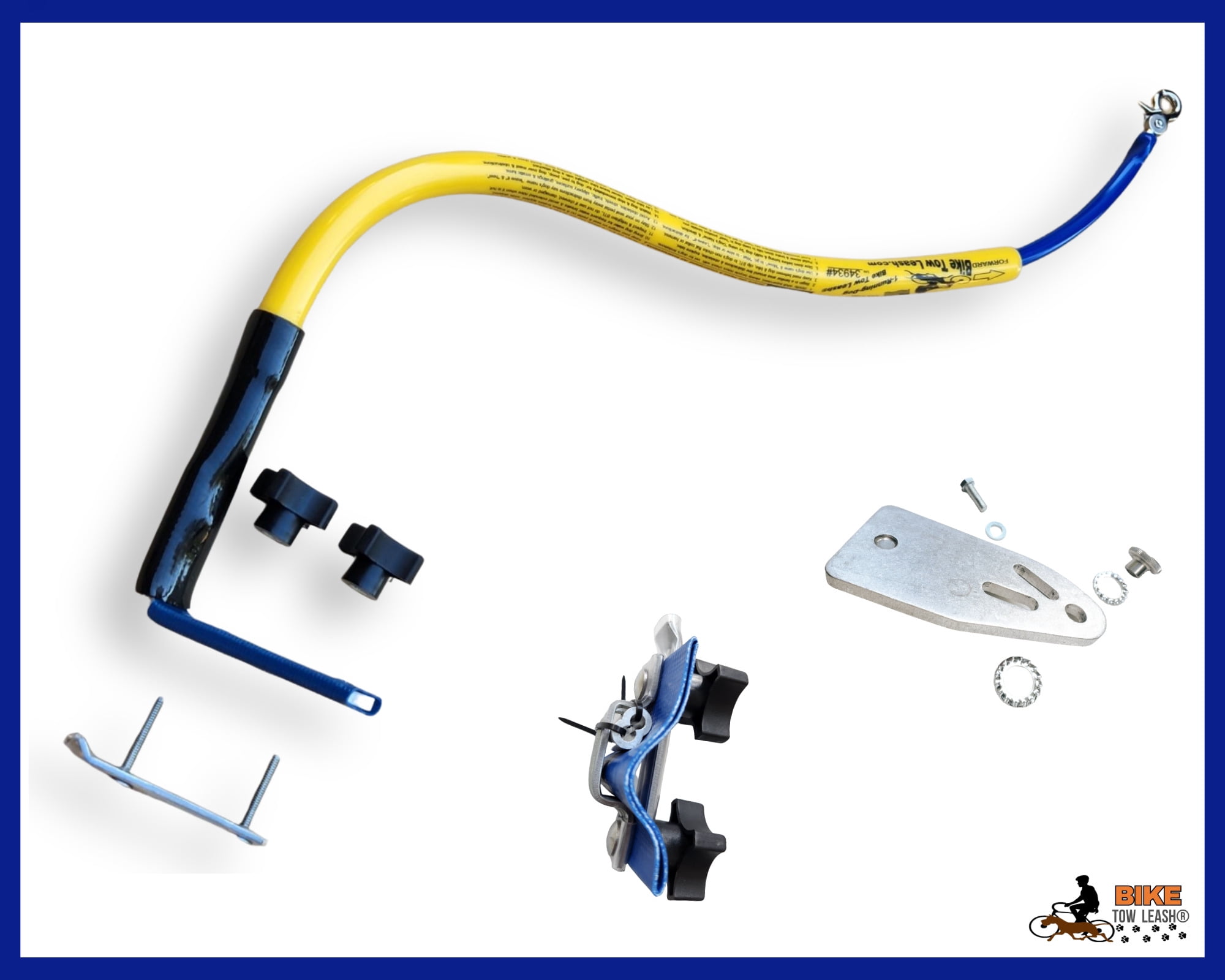 Yellow - Right Side - Bike Tow Leash Complete Package