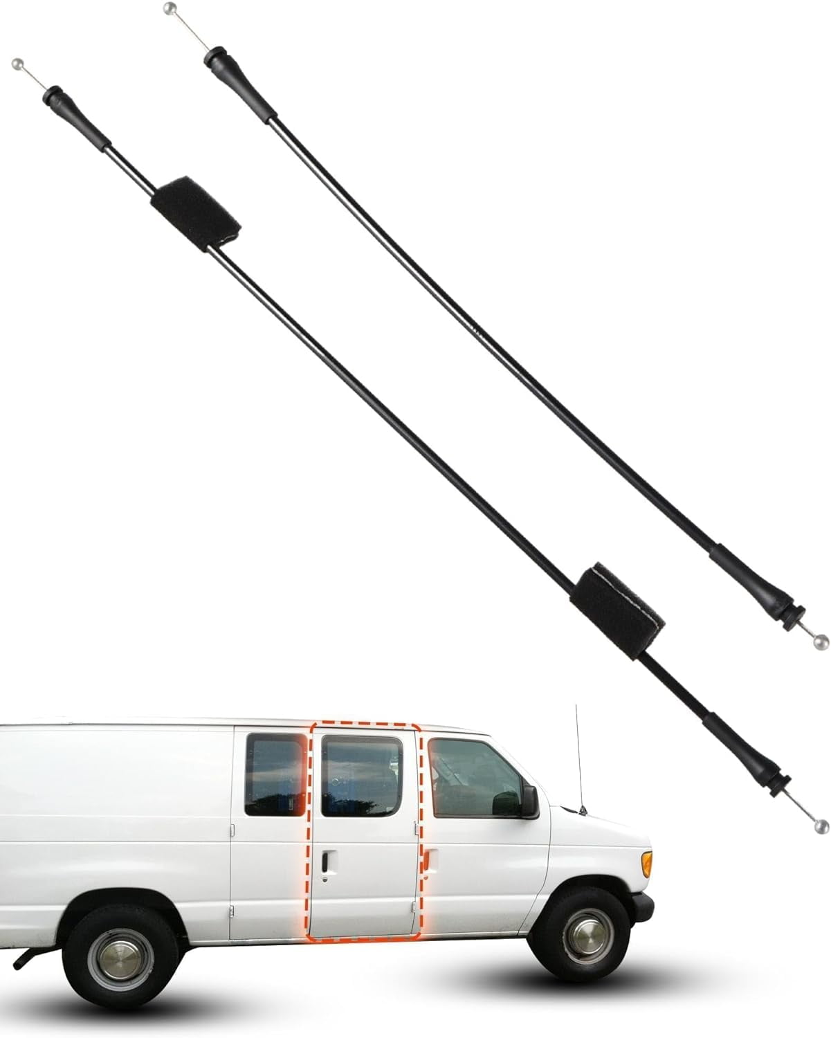 Right Door Latch Release Cable Set for Ford E-150 E-250 E-350 Econoline