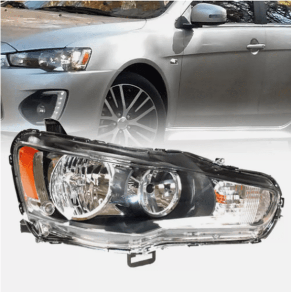 Right Side Headlight, Halogen Headlight, Headlight For 2008-2017 Mitsubishi Lancer EVO(Bulb Not Included)