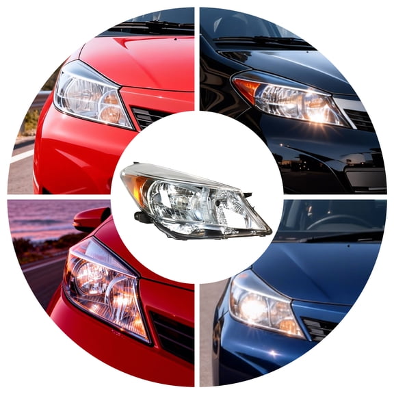 Right Side Headlight, Halogen Headlight, Headlight For 2012-2014 Toyota Yaris L/LE Hatchback(Bulb Not Included)