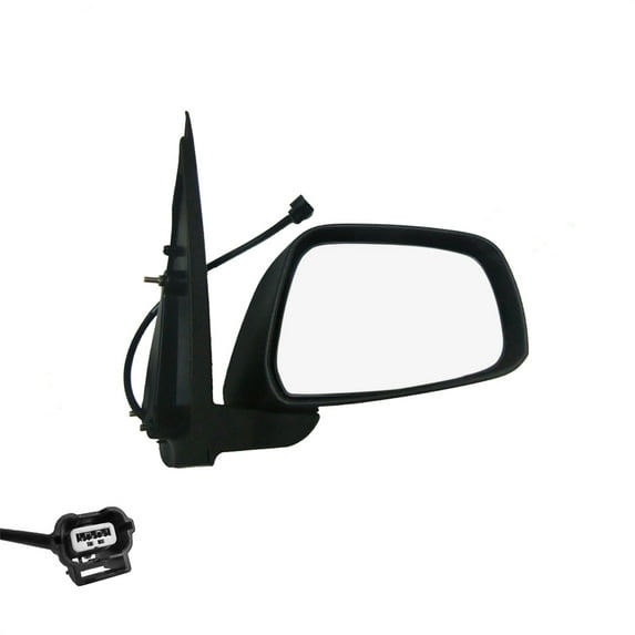 Right Passenger Side Power Foldaway View Mirror Chrome/Convex+Warning Black Textured For 2005-2012 Nissan Pathfinder