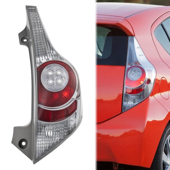 Right Tail Light for 2012-2014 Toyota Prius C, OEM 81551-52A90, Rear Passenger Side Replacement, Durable PP+PC Housing, Clear Lens