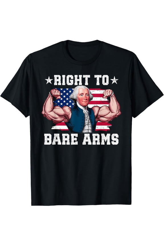 Right To Bare Arms US Flag Gym Workout T-Shirt