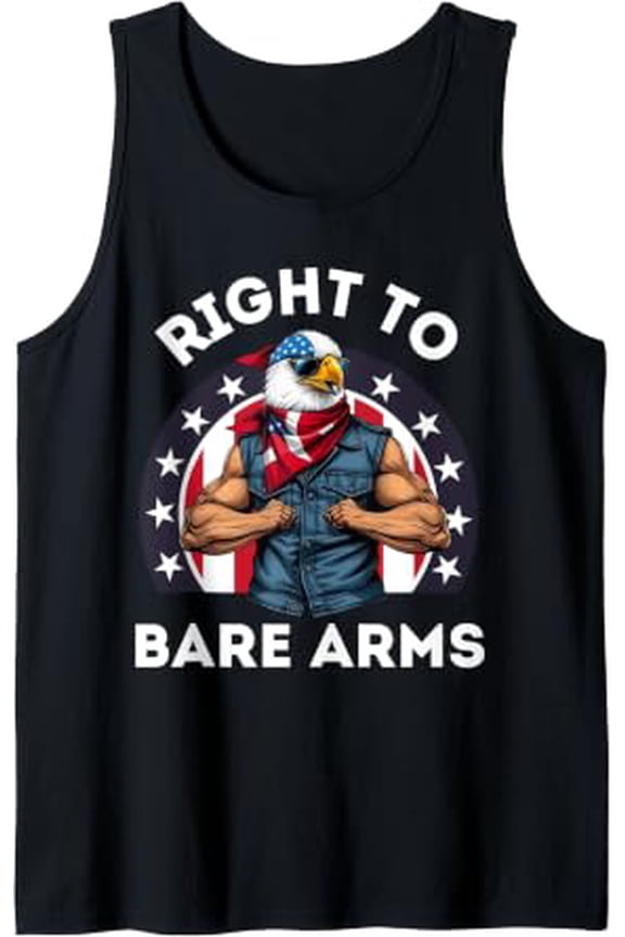 Right To Bare Arms Us Usa Flag Playful Summer Americana Gym Workout Tank Top Size S-3XL