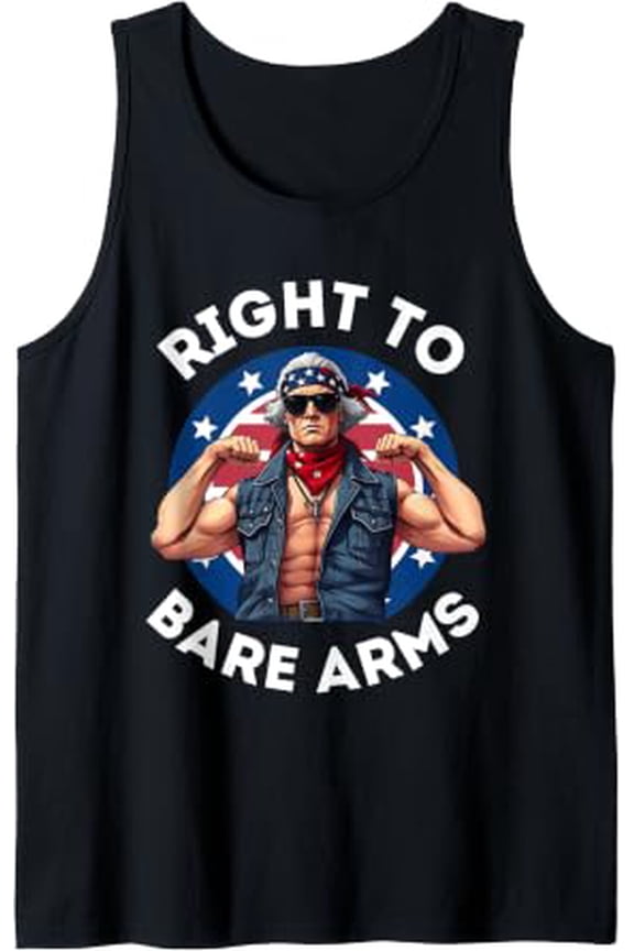 Right To Bare Arms Us Usa Flag Playful Summer Americana Gym Workout Tank Top Size S-3XL
