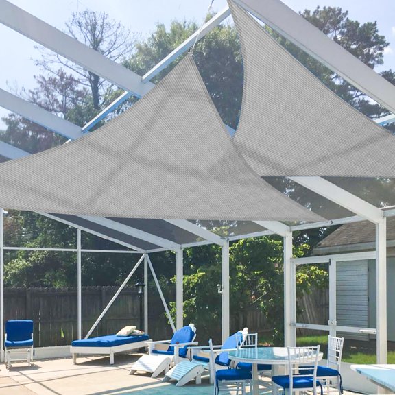 Right Triangle Sun Shade Sail 10FT x 13FT x 16.4FT Breathable UV Protection Cover for Pergola Pool Deck Backyard Light Gray