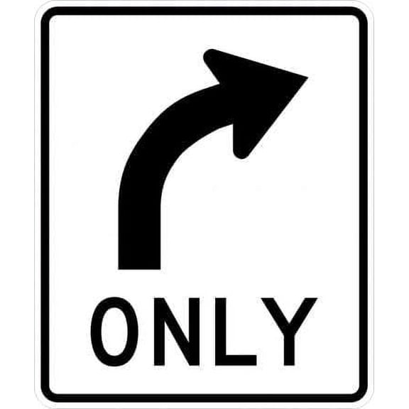 Right Turn Only Sign Regulatory Traffic Signs Metal Sign Tin Sign 8x12 Inch - Caution Safety Warning Security Signs Indoor & Outdoor Signs for Home, Office, Work