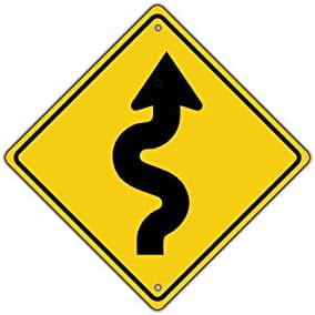 Right Winding Road with Sharp Turn Symbol Metal Aluminum Novelty Traffic Sign