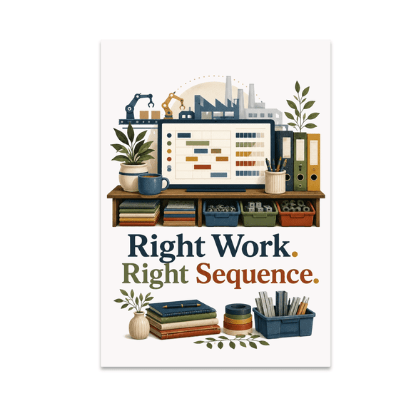 Right Work Right Sequence Wall Art - Production Planner Professional - 13x19 Poster Print