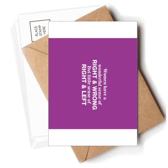 Right Wrong Left Right Drive Postcards Envelopes Blank Note Cards Mailing