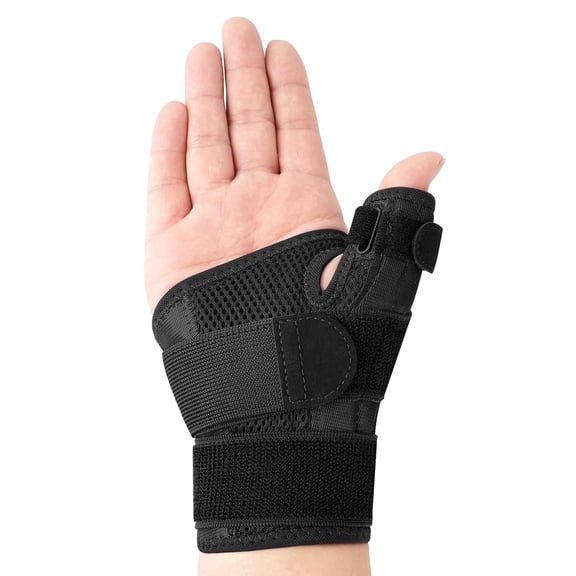 Right and left hand comfort thumb brace, universal size thumb brace, tendonitis, repetitive joint injuries, pain relief, tendonitis, sprains and carpal tunnel sprains