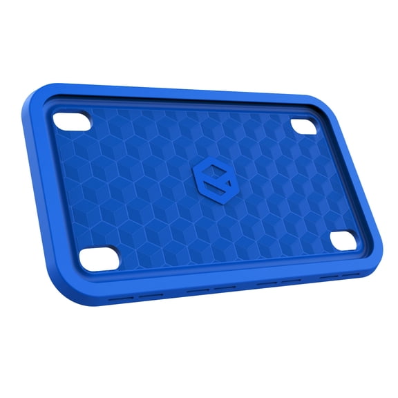 RightCar Solutions Motorcycle Silicone license plate frame | The Original Premium Grade Silicone Bike Plate Frame | Rust Proof, Rattle Proof, Weather Proof | License Plate Holder (Blue)