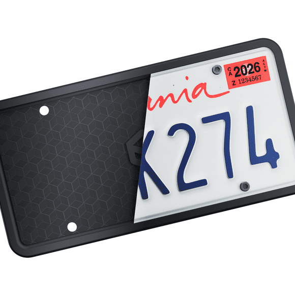 RightCar Silicone License Plate Frames | The Original Premium Grade Silicone Car Plate Frame | Rust Proof, Rattle Proof, Weather Proof | License plate frame | License Plate Holder (Black)