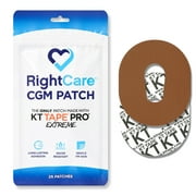 RightCare CGM Adhesive Patch for Dexcom G6, Uncovered Oval, Caramel, Bag of 25