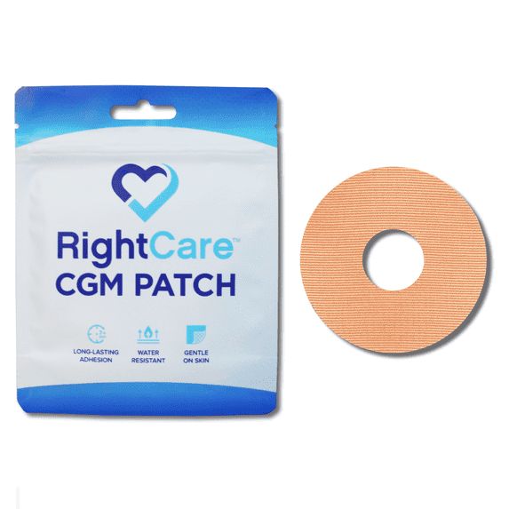 RightCare CGM Adhesive Patch for Libre, Uncovered Circle, Tan, Bag of 25