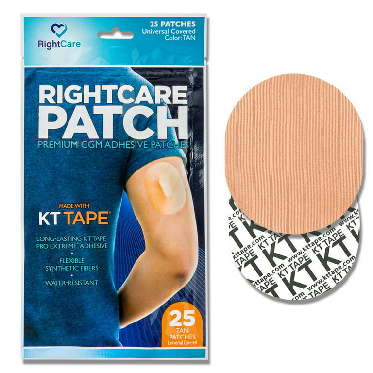 RightCare CGM Adhesive Patch made with KT Tape, Universal, Bag of 25 –  RightCare Patch