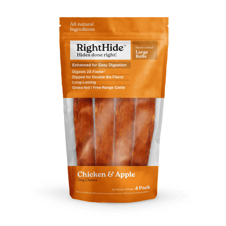 RightHide Large Rolls,Chicken & Apple, 4PC - Walmart.com