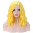thumbnail image 1 of RightOn 14" Yellow Wig Short Curly Wigs for Synthetic Wigs Charming Women Beach Wave Wigs with Wig Cap, 1 of 7