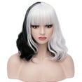 thumbnail image 1 of RightOn Black White Wig with Bangs Two Tone Wig Short Curly Wavy Wig Women Girls Synthetic Wig Black White Mix Wig with Wig Cap, 1 of 7