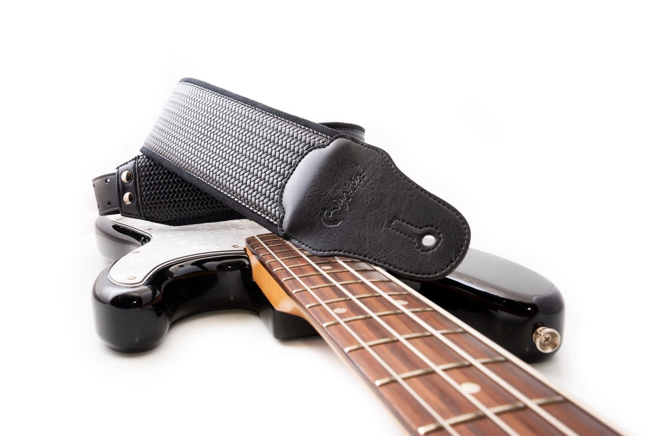 RightOn! Bond-80 Bass Guitar Strap with Vegan Leather - Black