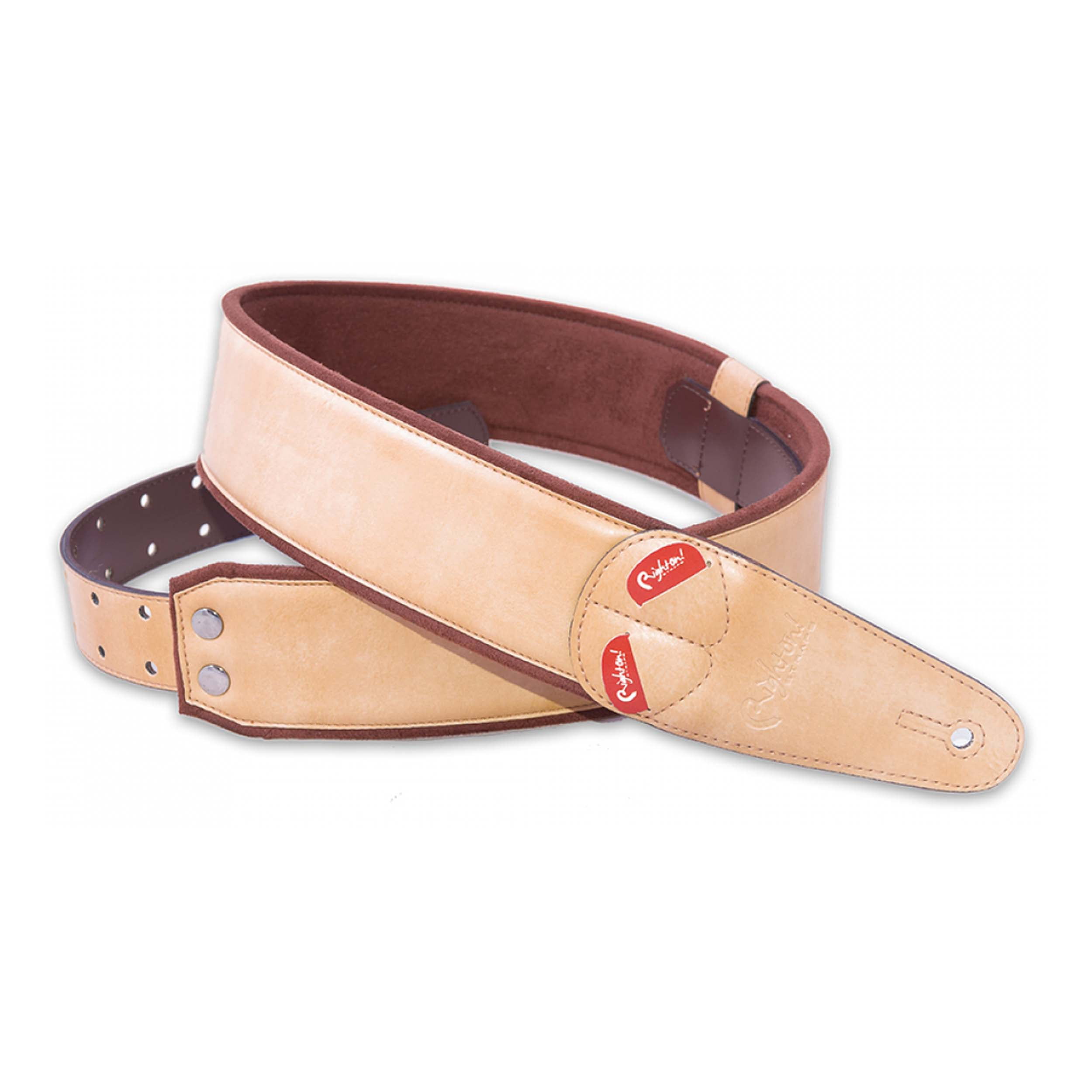 RightOn! Mojo Charm-60 Guitar Strap – Stylish & Comfortable - Beige