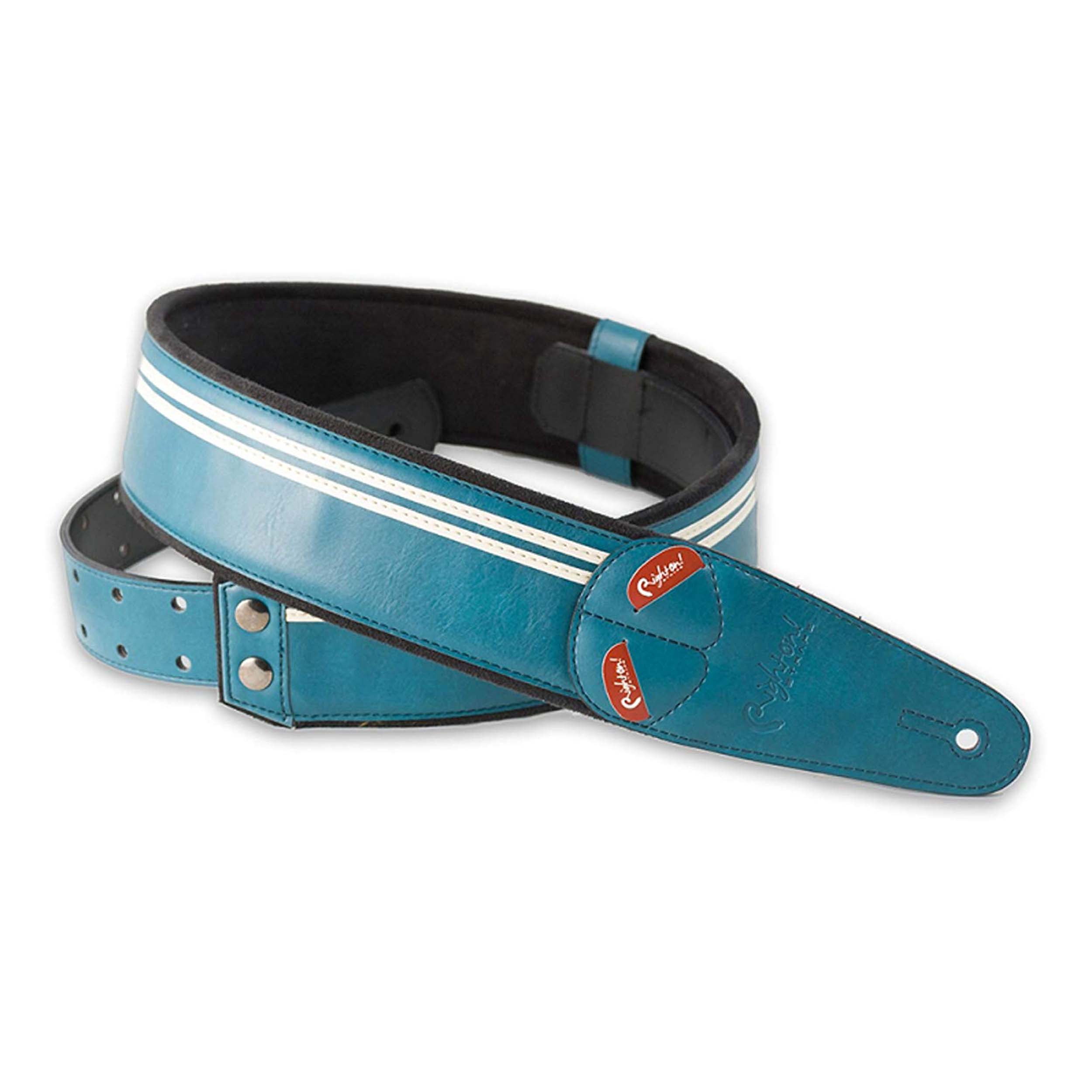 RightOn! Straps Mojo Collection Race-60 Guitar & Bass Strap made with Vegan Leather – Stylish and Comfortable - Teal
