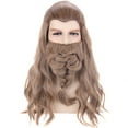 thumbnail image 1 of RightOn Mens Long Wavy Golden Brown Cosplay Wig with Braid for Costume Party Wig Use (Brown Golden)), 1 of 6