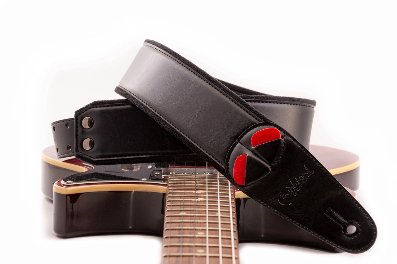 RightOn! Mojo Charm-60 Guitar Strap – Stylish & Comfortable - Black