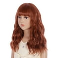 thumbnail image 1 of RightOn Orange Wig Dark Orange Wig with Bangs Curly Wavy Wigs for Cosplay Costumes Party Halloween Wig, 1 of 8