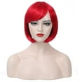 thumbnail image 1 of RightOn Red Bob Wig Short Straight Wig with Bangs Red Wig for Women Girls Rose Net Synthetic Wig Cosplay Daily Wear Wig, 1 of 7