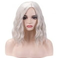 thumbnail image 1 of RightOn Silver Wig Short Curly Wig Bob Wig Silver White Wigs for Women Beach Wave Wigs with Wig Cap, 1 of 7