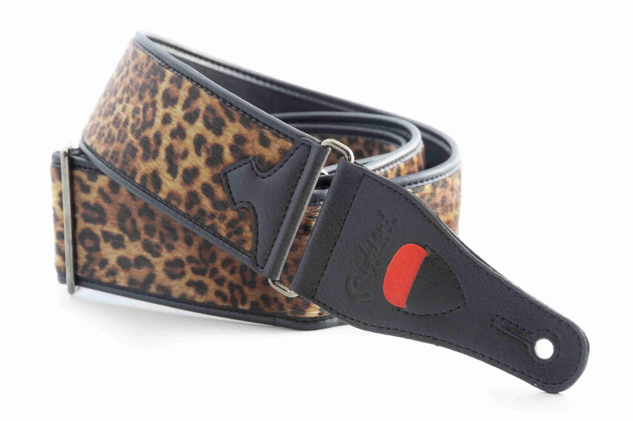 RightOn! Straps Leopard Guitar Strap – Vegan Leather Animal Print Design