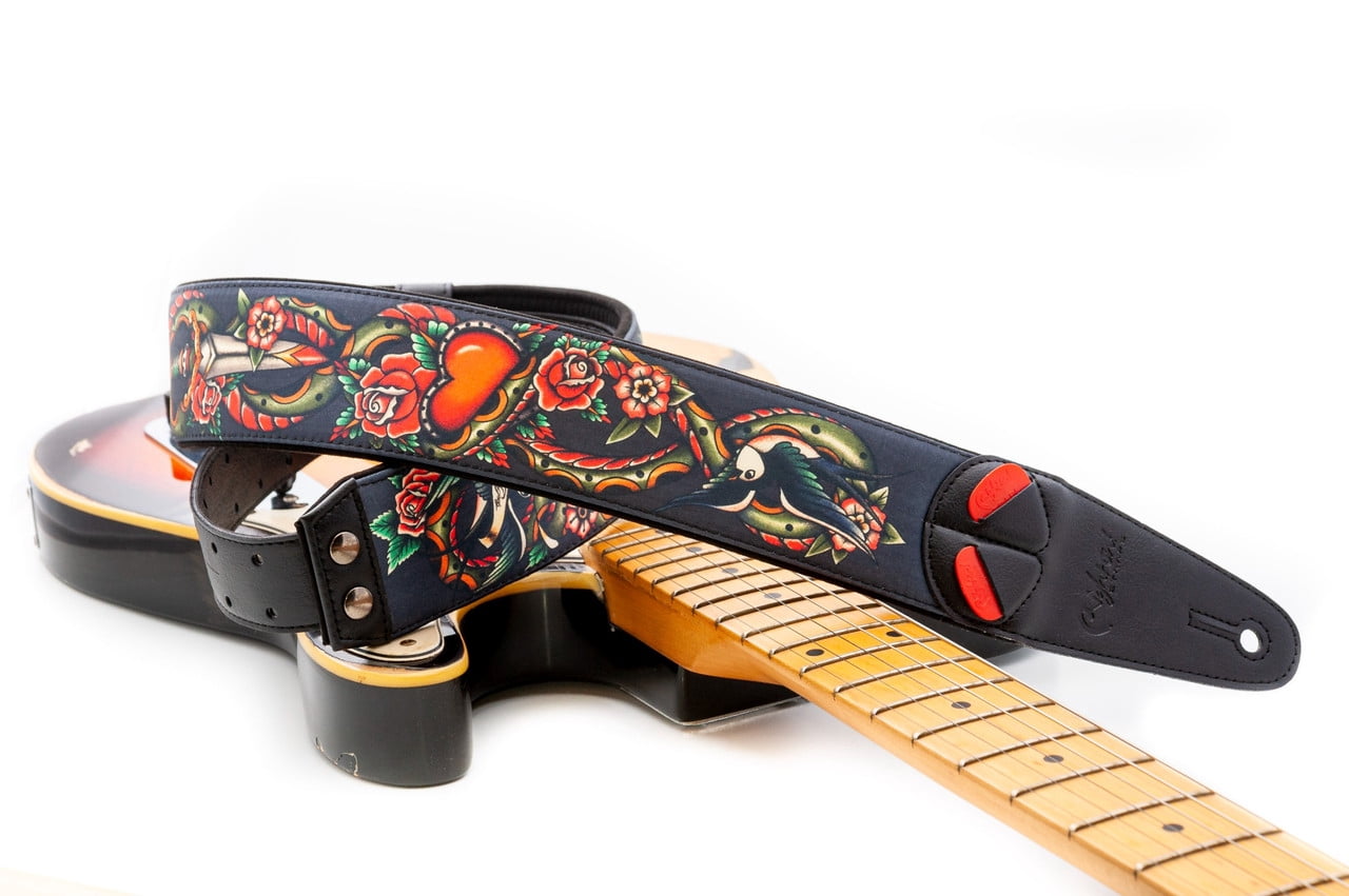 RightOn! Straps Mojo Tattoo Guitar Strap by Xenia Grey
