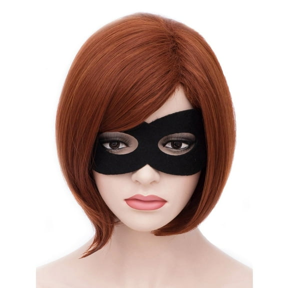 RightOn Dark Orange Wig Women Short Bob Straight Dark Orange Wig Cosplay Wigs Anime Costume Party Wigs